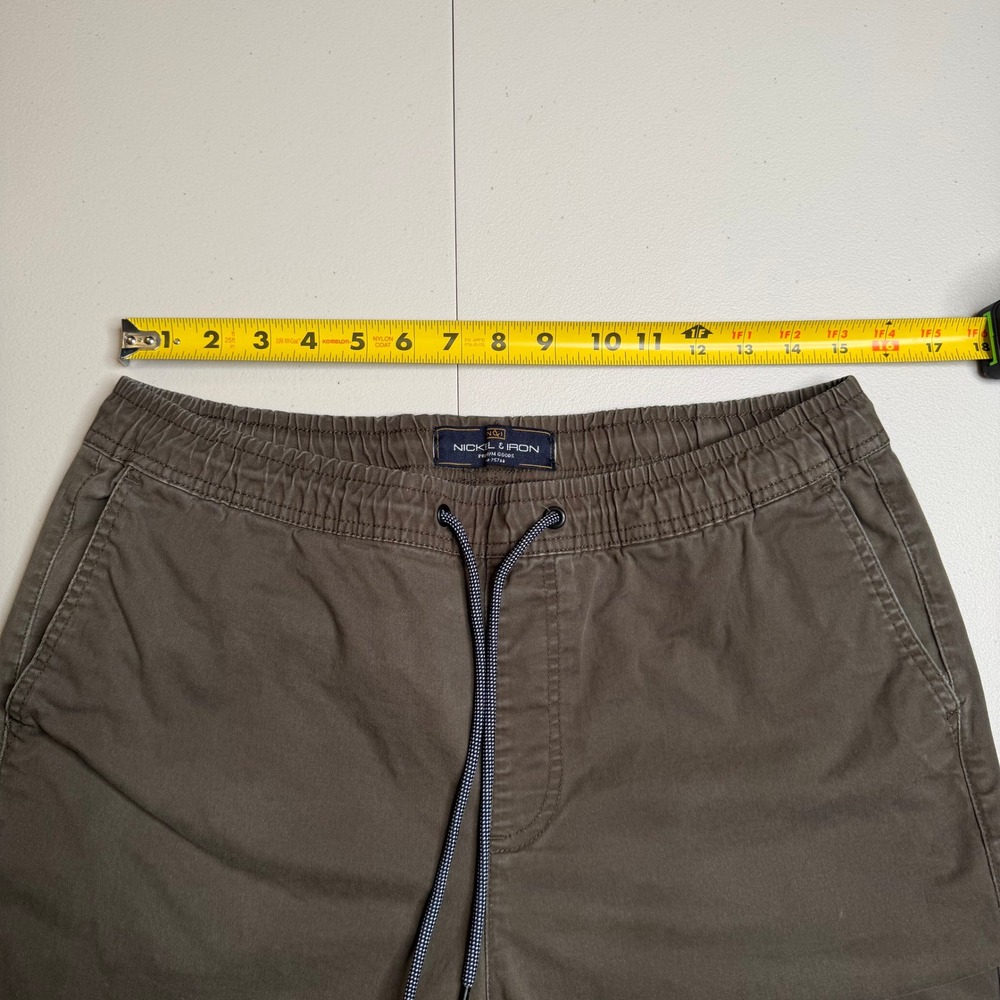 Nickel & Iron Mens Large‎ Jogger Pants Olive Green Khaki Elastic Waist RN75760 View 4
